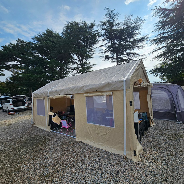간이 주차 천막 야외 차고지 캐노피 방수 그늘막 조립식 창고 차량용 농막 차양막 이미지