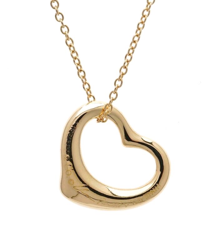 TAFFANY&CO 티파니앤코 18k 5다이아오픈하트목걸이 넥글리스 정품--4