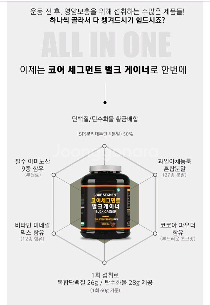 코어세그먼트 벌크게이너 단백질쉐이크 3kg--1