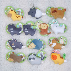 츠부라나 히토미 동물 인형 가방고리 키링 볼체인 미니 기린 개미햝기 너구리 반달가슴곰 원숭이 고슴도치 오리너구리 등 이미지