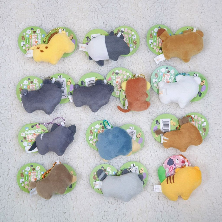 츠부라나 히토미 동물 인형 가방고리 키링 볼체인 미니 기린 개미햝기 너구리 반달가슴곰 원숭이 고슴도치 오리너구리 등 이미지