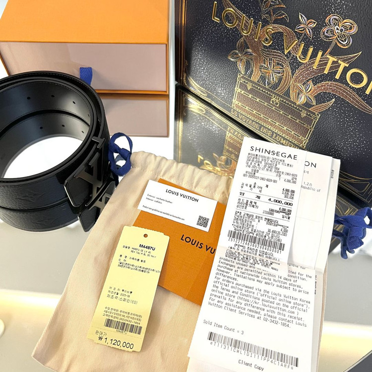 [정품] 루이비통 백화점판 신형 토뤼옹 LV 벨트--4