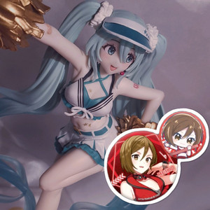 보컬로이드 하츠네 미쿠 유니폼 치어리더 미소녀 피규어 누들스토퍼 쿠지 메이코 캔뱃지 일괄 이미지