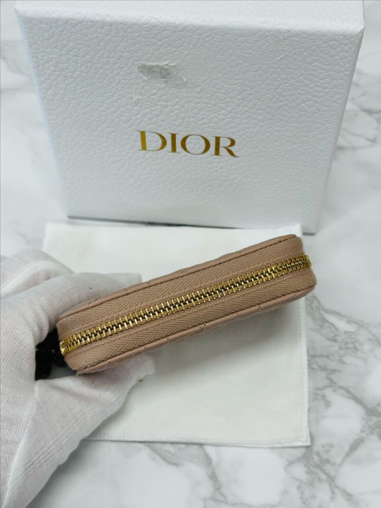 디올 레이디 하트 스티치 카드지갑--3