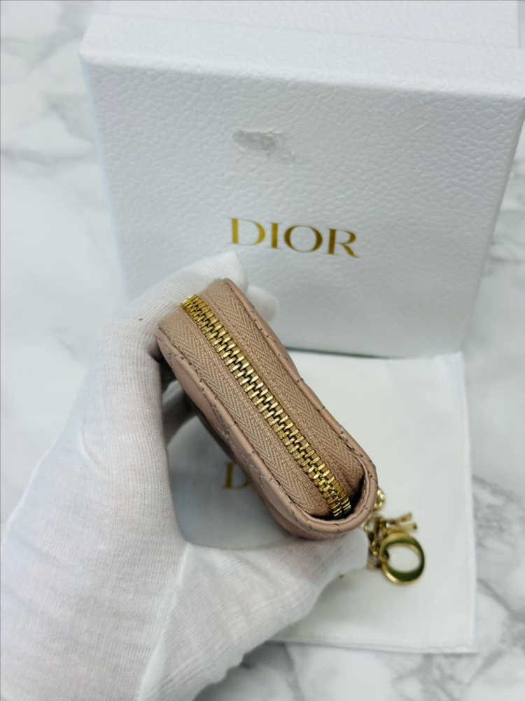 디올 레이디 하트 스티치 카드지갑--4