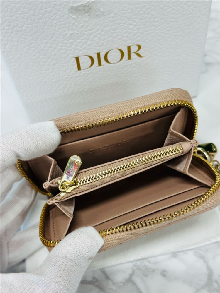 디올 레이디 하트 스티치 카드지갑--6