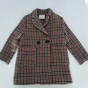 자라키즈체크코트8(128)택포