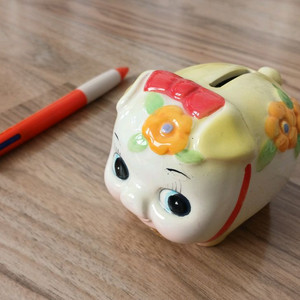 (새것) 도자기 돼지저금통(소)