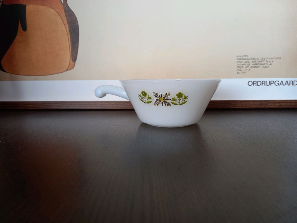 [미사용품]빈티지 앵커호킹 핸들 스프 볼 (커스타드 볼), 파이어 킹--5