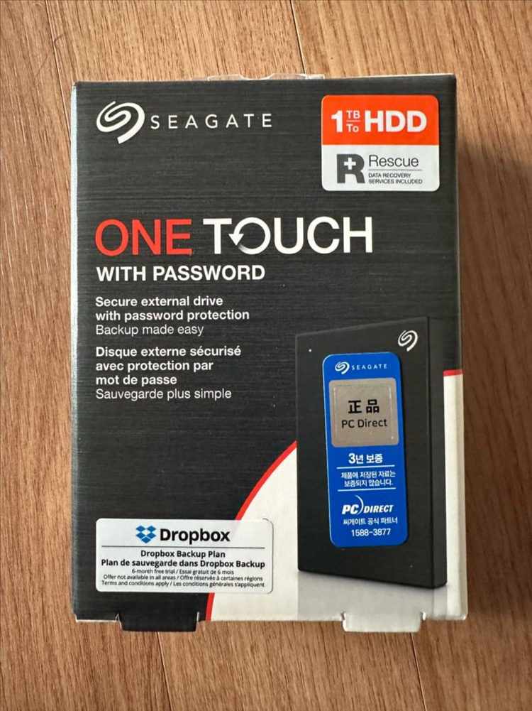 씨게이트 원터치 1TB 외장하드 새상품 이미지