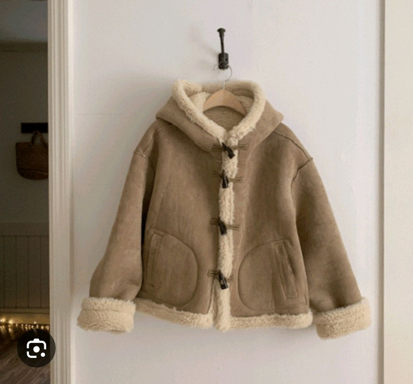 스웨이드 양털 떡볶이 무스탕 베이지--1