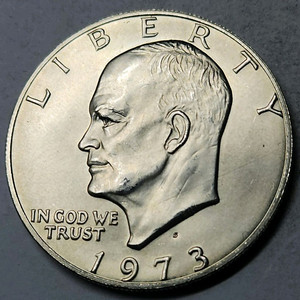 은화(외부80%) 동전 희소발행 미국주화 아이젠하워 달러 1973 S 실버