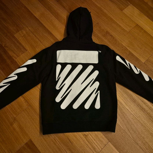 오프화이트 22ss 웨이브 후드집업 블랙 L 백화점정품