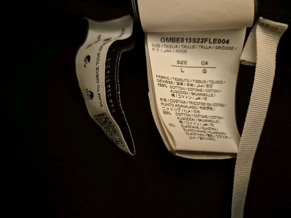 오프화이트 22ss 웨이브 후드집업 블랙 L 백화점정품--7