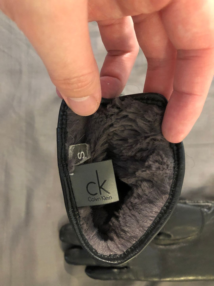 CK 캘빈클라인 트위드 가죽 장갑 S 사이즈 새상태 팝니다. Calvin Klein--2