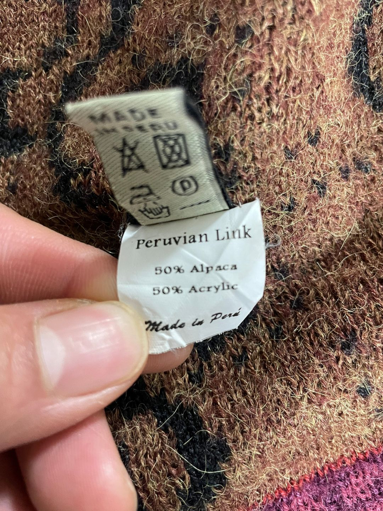 Peruvian Link 빈티지 플라워 패턴 가디건 M--5