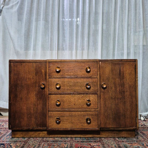 1960년대 영국 빈티지 4D 원목 수납장