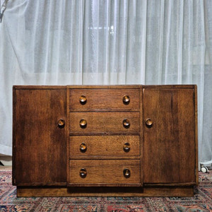 1960년대 영국 빈티지 4D 원목 수납장