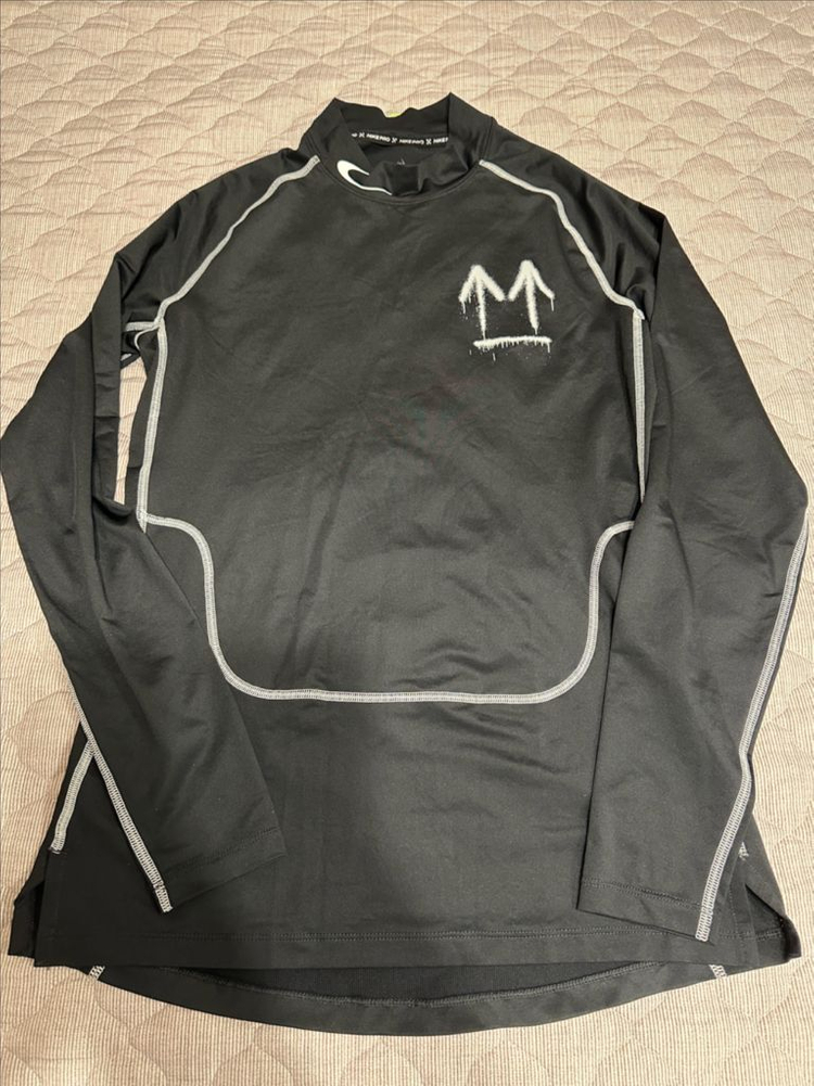 나이키 x 오프화이트 롱슬리브 러닝 탑 블랙--3