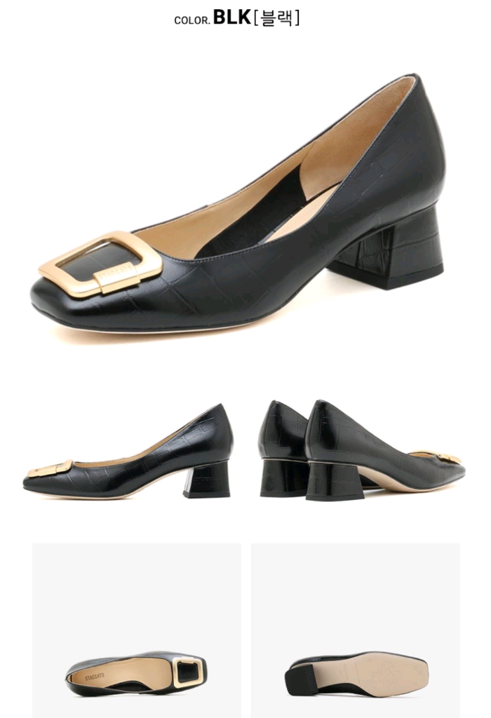 새상품급) 스타카토 STACCATO 금장 구두 펌프스--6