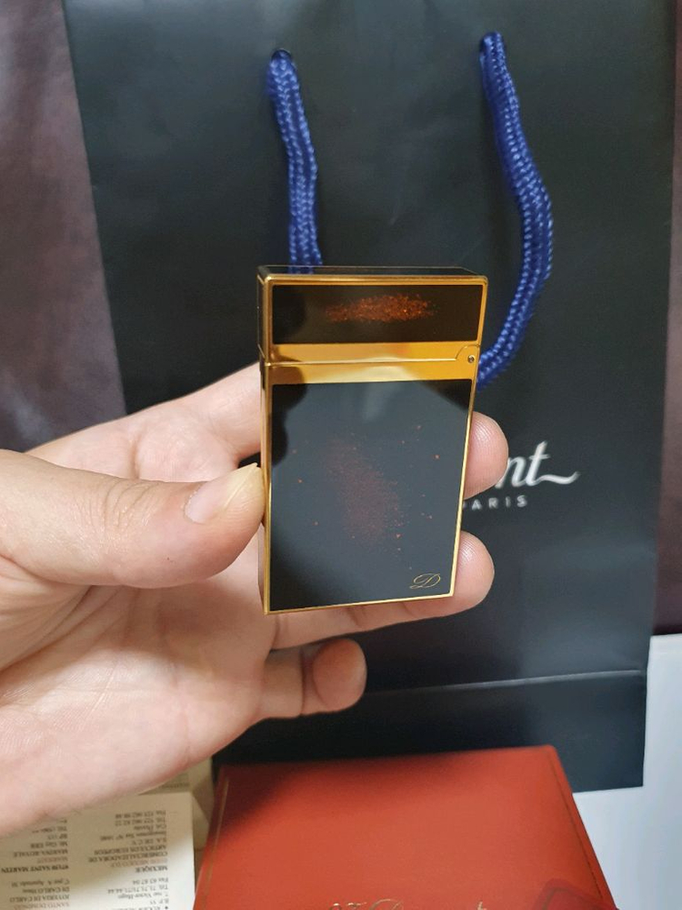 [새상품,풀세트] 듀퐁라이터 라인2 ca16890 금사 옻칠 금장 듀퐁라이타 이미지