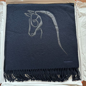 에르메스 캐시미어 가죽패치 머플러 (새상품)