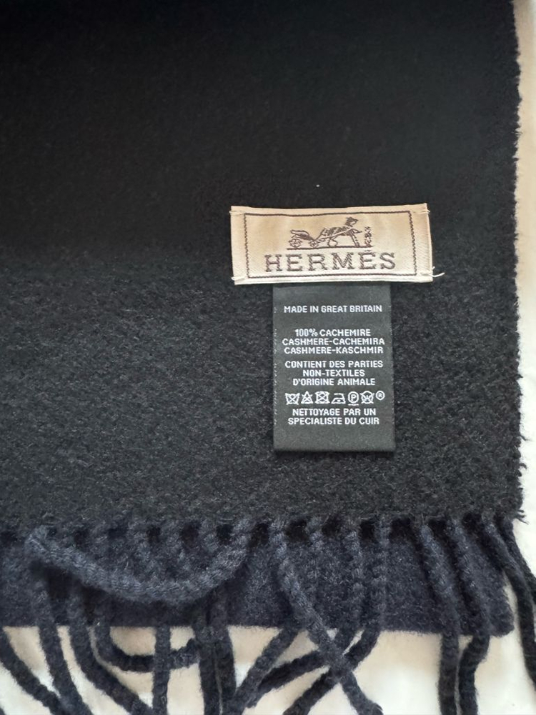 에르메스 캐시미어 가죽패치 머플러 (새상품)--1