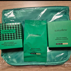 [미개봉 새상품] 이지듀 멜라 비 토닝 앰플 기미쿠션+에디션 케이스+트래블백 4종세트