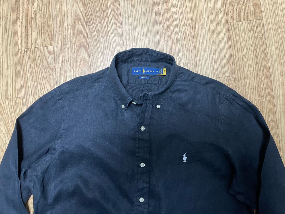 폴로 M 린넨 셔츠 블랙 매장판--1