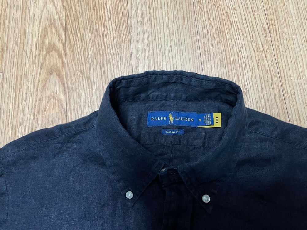 폴로 M 린넨 셔츠 블랙 매장판--2