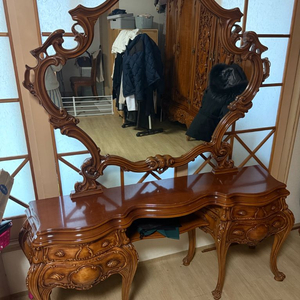 엔틱 화장대 거울 세트