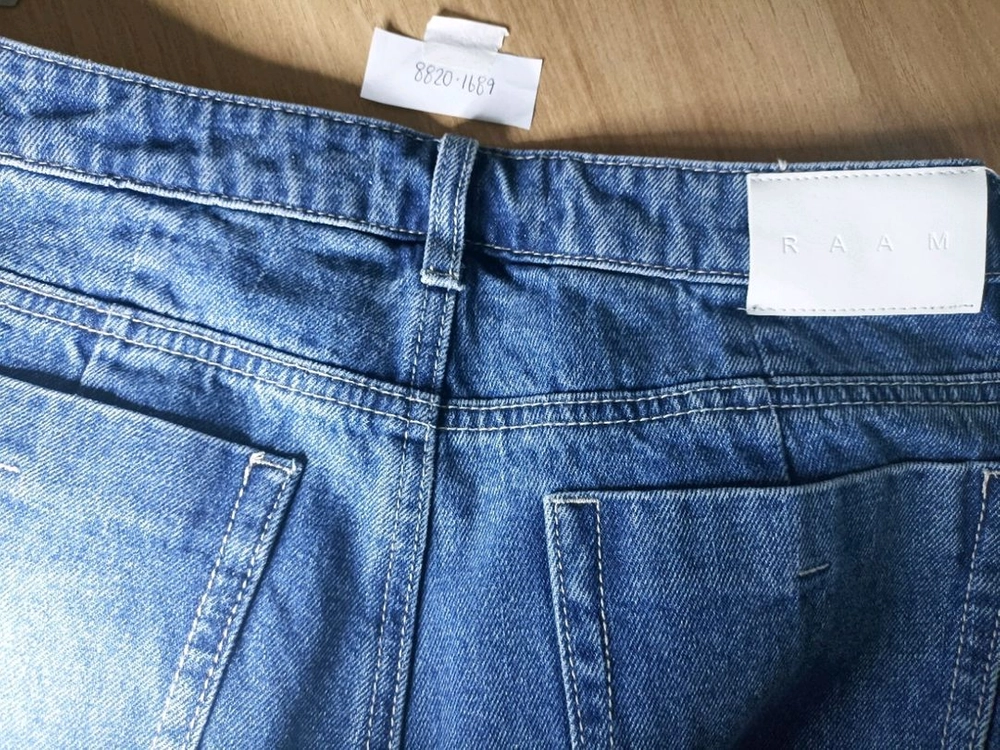 [미사용 택포] 무신사 람 릴렉스 보이핏 데님 팬츠 M 블루 청바지 이미지