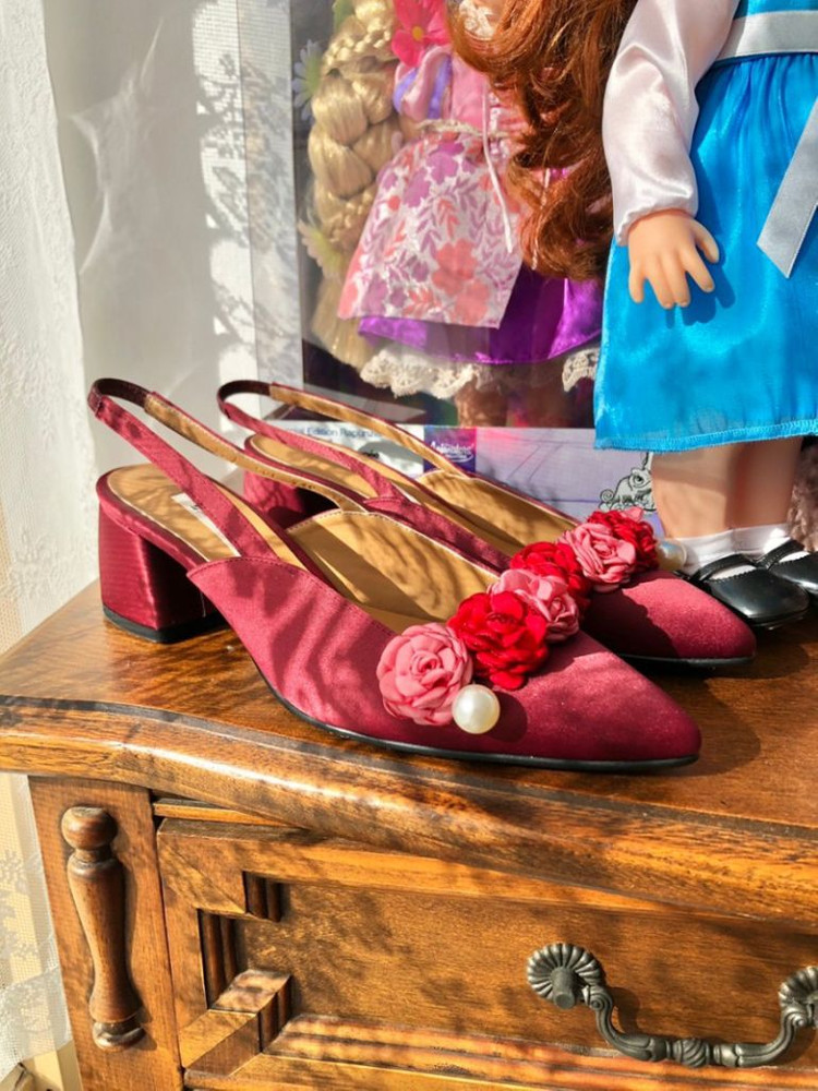 (새상품) 유앤진 로즈가든 슬링백 수제화 245 박스있--1