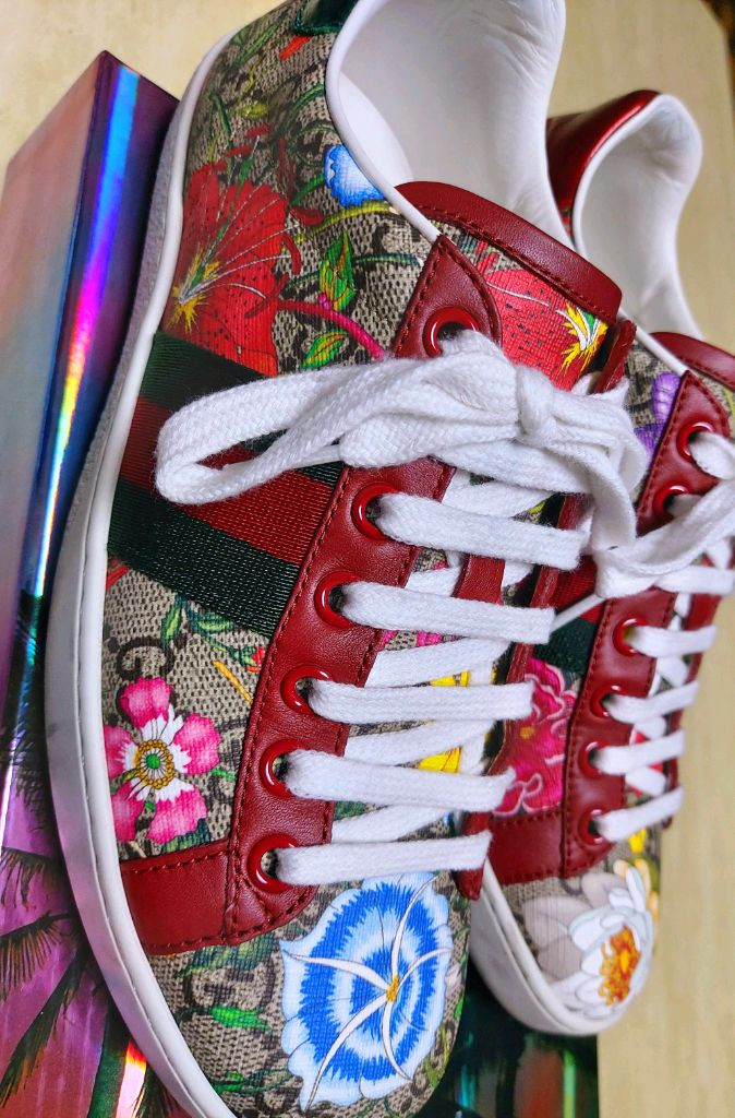 구찌 플로럴 스니커즈 (정품)--3