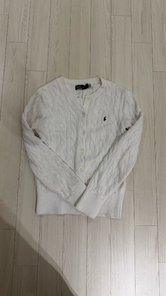 폴로 랄프로렌 케이블 니트 코튼 크루넥 가디건--4