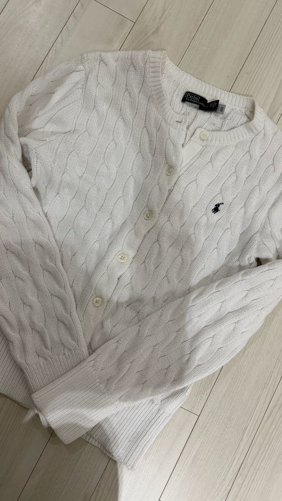 폴로 랄프로렌 케이블 니트 코튼 크루넥 가디건--1