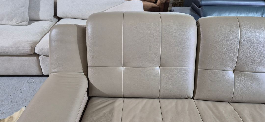 자코모 뉴힐링 슈렁큰 천연가죽 4인소파+스툴--4