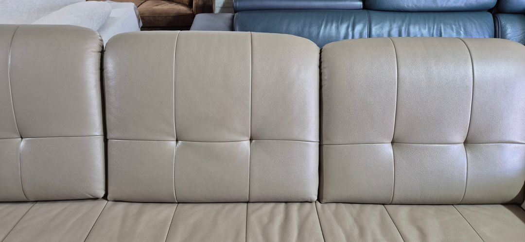 자코모 뉴힐링 슈렁큰 천연가죽 4인소파+스툴--6