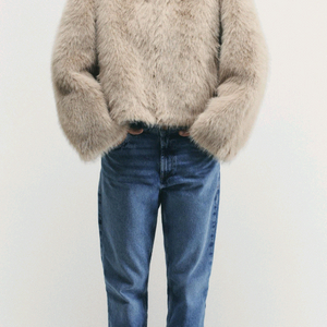 (새상품) ZARA 자라 퍼 자켓 토프그레이 S 4745/221