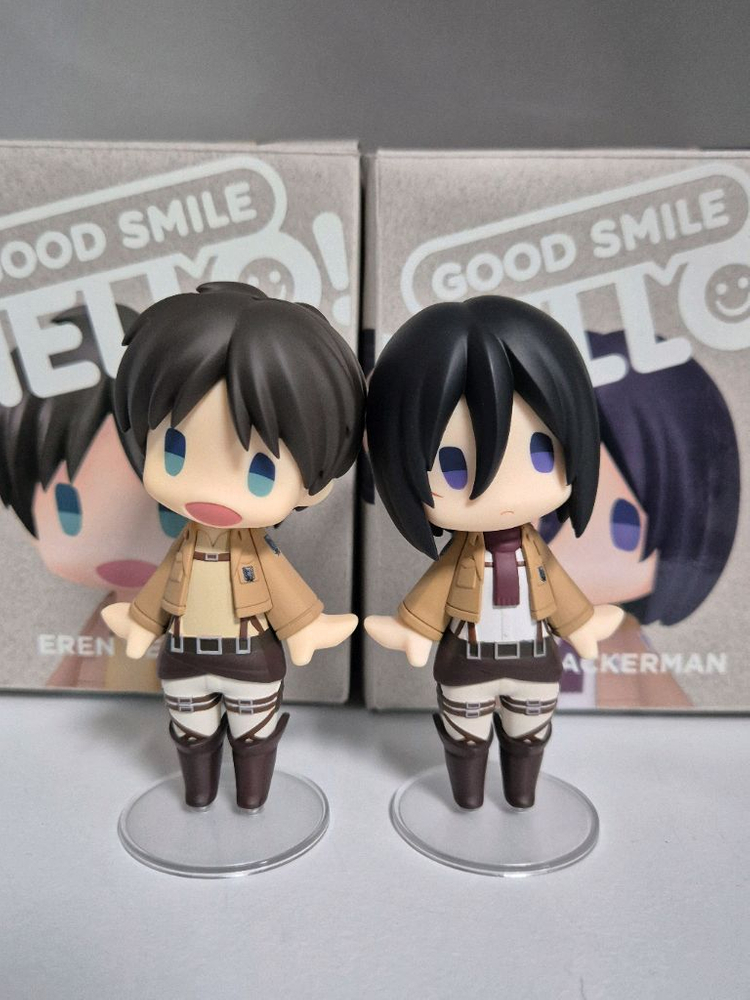 진격의 거인 헬로 굿스마일 피규어 에렌 미카사 + 아크릴 굿즈 이미지