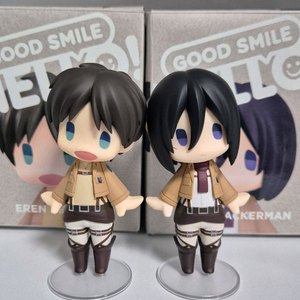 진격의 거인 헬로 굿스마일 피규어 에렌 미카사 + 아크릴 굿즈 이미지