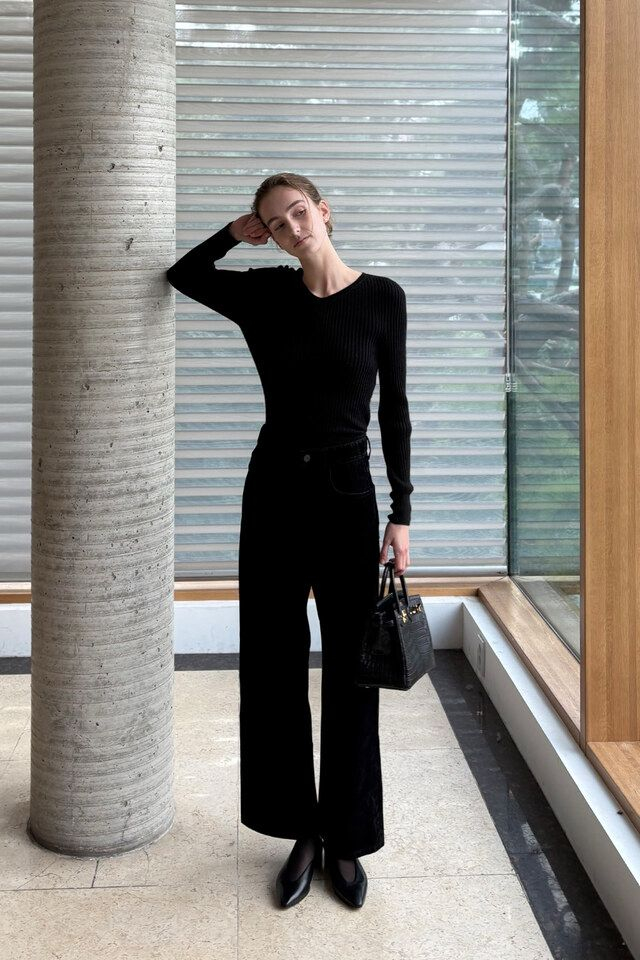 보웬 이클립스 벨벳 와이드 팬츠--1