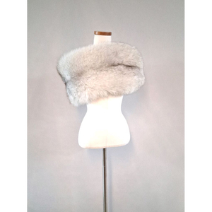 리얼 폭스퍼 아이보리 숄(스톨, 스카프, 머플러)
