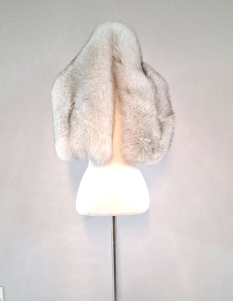 리얼 폭스퍼 아이보리 숄(스톨, 스카프, 머플러)--1