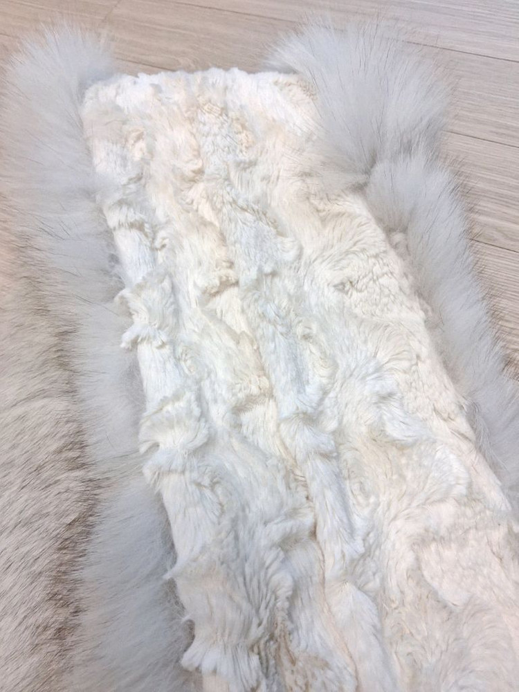 리얼 폭스퍼 아이보리 숄(스톨, 스카프, 머플러)--4