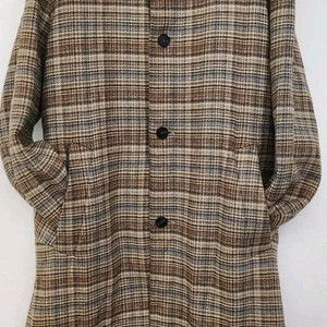 지이크 체크 모직 코트