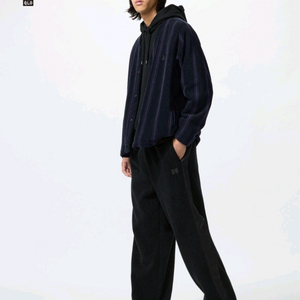 유니클로 x 니들스 콜라보 플리스 와이드 팬츠 블랙 3XL , XXXL 이미지