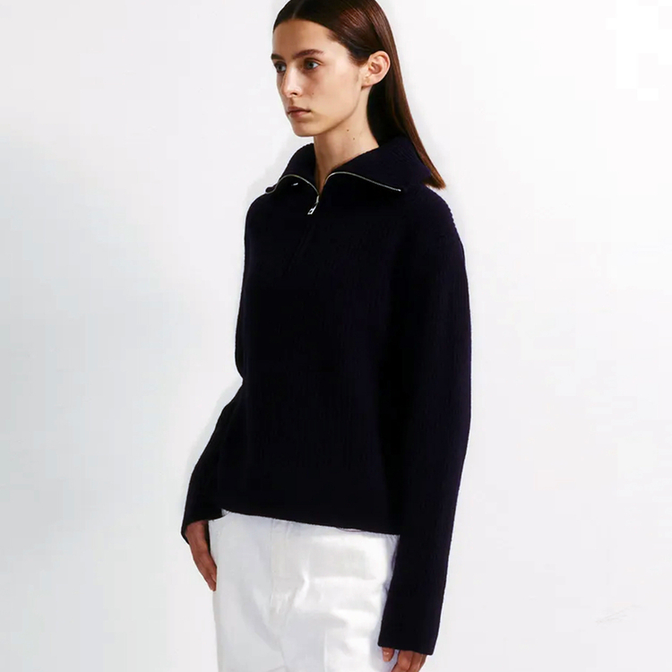 노티아(NOTIA) 캐시미어 하프집업 니트 프리사이즈 새상품--1