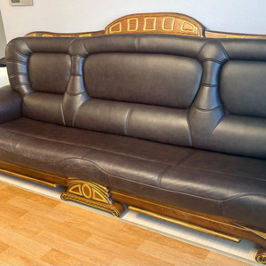천연가죽 4인용 소파 이미지