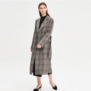 타임(TIME) 벨티드 체크코트 55-66